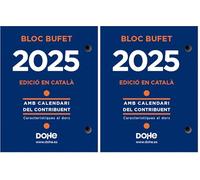 Dohe - Taco Sobremesa 2025 Catalán - Calendario con Formato Día Página, 12 Meses de Enero a Diciembre, Tamaño 8,5x11 cm, Material de Oficina (Paquete de 2)