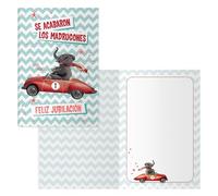 DOHE - Tarjetas de Felicitación Jubilación - Pack 6 unidades - Tamaño: 11,5x17 cm (cerrada) - Incluye sobre para guardar la tarjeta - Modelo Elefante