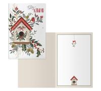 DOHE - Tarjetas de Felicitación Navidad - Pack 6 unidades - Tamaño: 11,5x17 cm (cerrada) - Incluye sobre para guardar la tarjeta - Modelo Pájaro