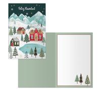 DOHE - Tarjetas de Felicitación Navidad - Pack 6 unidades - Tamaño: 11,5x17 cm (cerrada) - Incluye sobre para guardar la tarjeta - Modelo Lago