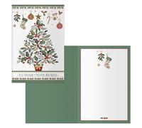 DOHE - Tarjetas de Felicitación Navidad - Pack 6 unidades - Tamaño: 11,5x17 cm (cerrada) - Incluye sobre para guardar la tarjeta - Modelo Árbol