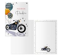DOHE - Tarjetas Día del Padre (6 uds.) - Felicitación para Papás y Agradecimiento, Incluye sobre de Papel, Tamaño 11,5x17 cm, Tarjetas de Felicitación - Motorbike