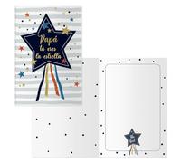 DOHE - Tarjetas Día del Padre (6 uds.) - Felicitación para Papás y Agradecimiento, Incluye sobre de Papel, Tamaño 11,5x17 cm, Tarjetas de Felicitación - Mi Héroe