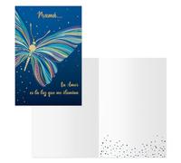 DOHE - Tarjetas Felicitación Día de la Madre (6 uds.) - Regalo para Mamás, Incluye Sobre de Papel, Tamaño 11,5x17 cm, Tarjetas de Agradecimiento - Butterfly