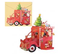 Dohe truck tarjeta 3d de felicitacion navideña con sobre - tamaño 14