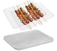 DOITOOL 10 Piezas Alfombrilla de Malla de Aluminio Desechable para Barbacoa, Antiadherente y Resistente al Desgaste, Adecuado para Picnics y Asar al Aire Libre Caiga la Comida