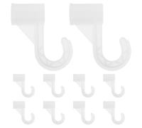 DOITOOL 10 Unidades Soportes de Barra Gancho Resistente para Armario de Plástico Blanco para Barra de 19mm, Instalación Fácil para Estantes y Dormitorios
