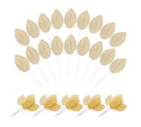 DOITOOL 100 Piezas Hojas Artificiales Doradas, Hojas de Parra Artificiales para Ramos y Manualidades, 10x5cm, Tela y Alambre de Hierro, para Arreglos Ornamentales y Bodas,