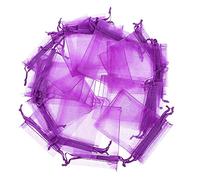 DOITOOL 100piezas Bolsas de Organza Transparente con Cordón para Guardar Regalos Bolsitas de Cuerda Color Morado Oscuro para Joyería y Eventos de Boda para Organizar Dulces y Chuches