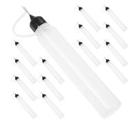 DOITOOL 15 Piezas Botellas de Pegamento Aplicador de Punta de Aguja, Dispensador de Pegamento Líquido, Plástico, 30ml, Botellas Rellenables para Manualidades y Actividades de Artesanía,