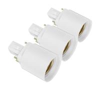 DOITOOL 3 Piezas Adaptador de Portalámparas de Lámpara G24q a E27 de Plástico Blanco Fácil Conversión E Instalación para Oficinas y Espacios Comerciales