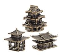 DOITOOL 3 Piezas Estatua Micro Dorado Pagoda para de Japonesa Decoración de Latón Versátil y Estilo Zen Tradicional y Mantenimiento de Escritorio Paisaje
