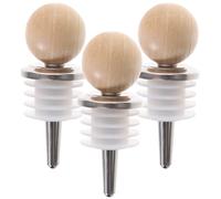 DOITOOL 3 Piezas Tapón de Vino de Acero Inoxidable con Madera y Silicona para Botellas de Vino Aceite Vinagre Hermético y Reutilizable Regalo para Bares y Eventos