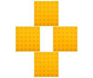 DOITOOL 4 Piezas Baldosas de Pvc Amarillas Antideslizantes con Textura de Puntos para Guía Táctil y Advertencia en Exteriores para Personas con Discapacidad Visual
