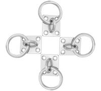 DOITOOL 4 Piezas Gancho de Ojal de Acero Inoxidable 304 Base Fija M5 y Placa de Ojo Reforzada para Suspensión Confiable en Interiores y Exteriores