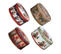 DOITOOL 4piezas Caja de Obsequio de Dulces Navideños de Estilo Mixto para Galletas de Lata para Navidad Estuche de Dulces para Fiestas Estilo