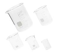 DOITOOL 5 Piezas Vasos Medidores Capacidad de 250ml y 100ml de Vidrio para Laboratorio Graduación Estándar Resistentes al Calor para Experimentos Científicos