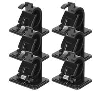DOITOOL 6 Piezas Abrazaderas Adhesivas para Barra de Cortina y Toallero de Plástico Negro Adhesivo Potente sin Necesidad de Taladrar para Azulejos y Acero Inoxidable