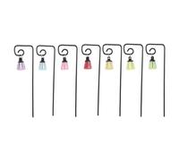 DOITOOL 7 Piezas Mini Farola de Jardín de Resina con Gancho de Hierro | Decoración para Terrarios y Jardines en Miniatura, Iluminación la Oscuridad, Fácil de Colocar y Mover