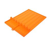 DOITOOL Alfombrilla de Silicona para Parrilla, Plegable y Antideslizante | Escurrido de Aceite, Base Naranja, Ligera y Portátil, para Camping y Actividades al Aire Libre