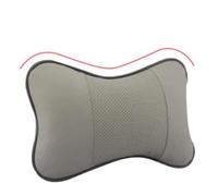 DOITOOL Almohada Cervical Transpirable para Coche Cojín Ergonómico de Soporte para Cuello y Cabeza Diseño Perforado para Aliviar Dolor Funda con Cremallera Color Gris Color