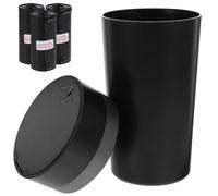 DOITOOL Bote de Basura para Coche Desmontable de Plástico Negro | Gran Capacidad, Limpieza Fácil, No Interfiere al Conducir, para Viajes por Carretera y Vehículo