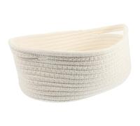 DOITOOL Cesta de Almacenamiento Tejida Color Blanco, con Asas | Textura Trenzada, Diseño Simple y Moderno, para Mesa de Café, Terraza, Correo y Llaves