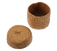 DOITOOL Contenedor de artículos diversos de mini cesta de paja artesanal, cesta ligera para decoración de boda y eventos, estilo rústico y minimalista