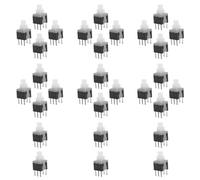 DOITOOL Interruptor de Botón Autoblocante Mini de 6 Pines para Montaje en Placa, Plástico Durable, Instalación Fácil y Segura, Paquete de 30 Piezas para Reemplazo en Electrodomésticos