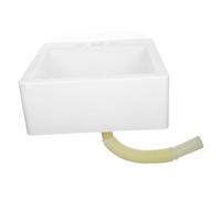 DOITOOL Lavabo de Baño Pequeño de Pared sin Taladro, Fregadero de Plástico Compacto para Espacios Reducidos, Lavabo Colgante Suspendido para Baño, Instalación Fácil, Portátil