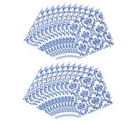 DOITOOL Servilletas de Papel Decorativas Estampado Azul Porcelana, 80 Hojas Prácticas y Delicadas para Fiestas y Entretenimiento Diario
