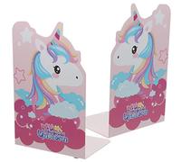 DOITOOL Sujetalibros de Metal Ajustable Unicornio 3D, Soporte Decorativo Extensible para Libros, Organizador Práctico para Oficina, Hogar y Biblioteca