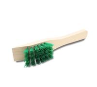 DOJA Barcelona Cepillo para Cortacésped Resistente a Humedad y Daños - Escobilla con Rascador y Mango de Madera para Quitar Suciedad Cesped - Brocha de Limpieza de Jardín contra Tierra y Hierba