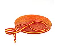 DOJA Barcelona | Cinta Bandera España | Pack 1 | 100m Rollo Cinta Bandera de España | Ancho 15mm | Poliester | Colores Bandera España | para Pulsera España, Costura Pegatinas España, Lazos...