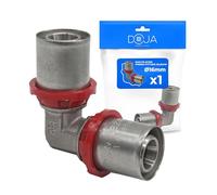 DOJA Barcelona Codo Multicapa Ø16-16mm - Fácil Instalación - Codo Igual para Racor Tubo Piezas Multicapa, Enlace Estanco y Sólido, Cumple con Normativa, para Agua Fría, Caliente y Calefacción