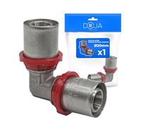 DOJA Barcelona Codo Multicapa Ø20-20mm - Fácil Instalación - Codo Igual para Racor Tubo Piezas Multicapa, Enlace Estanco y Sólido, Cumple con Normativa, para Agua Fría, Caliente y Calefacción