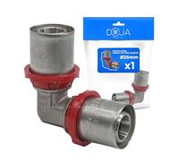 DOJA Barcelona Codo Multicapa Ø25-25mm - Fácil Instalación - Codo Igual para Racor Tubo Piezas Multicapa, Enlace Estanco y Sólido, Cumple con Normativa, para Agua Fría, Caliente y Calefacción