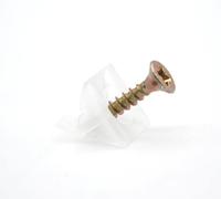 DOJA Barcelona | Cuñas Panel Armario | Pack 250 | Sujeta Cajones | con Tornillo 3,5 * 20mm | Cuñas de Cajon Plastico | Soporte de Fijacion | para Reparador de Mesitas de Noche, Organizador Cajones