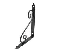 DOJA Barcelona | Escuadra Forja | 190 x 140 | Pack 2 | Soportes Negro | Escuadras Metalicas Reforzadas Encimera y Estanterias | Soporte Hierro Estante Angulos para Estanteria Pared, Mueble, Ventana