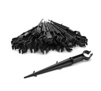 DOJA Barcelona | Estaca Sujeta Manguera | Pack 50 |16-20mm Ø | Estacas en U Riego Huerto | Piqueta Microtubo Riego por Goteo | Estacas Para tubos Jardin | para Manguera, Huerto, Cesped, Riego de Goteo