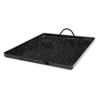 DOJA Barcelona | Llauna Caracoles de Hierro Esmaltada 42x32 | Llauna para Arroz | Para Horno o Parrilla Barbacoa | Llauna Cargols con Asas para Asar | Bandeja Horno Hierro - Bandeja Barbacoa | Grande