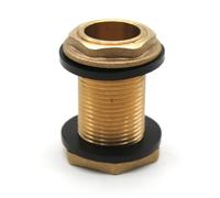 DOJA Barcelona | Pasamuros Deposito Agua | Conector Manguera 3/4 ’’ | en Laton | con 2 Junta Goma | Accesorios Grifo para Garrafas de Agua, Grifo Bañera, Bidon Agua, Llave de Paso Agua, Jardin..