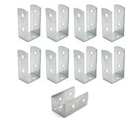 DOJA Barcelona | Soporte en U | Pack 8 | Soporte Madera en U | 45x45x100mm | Espesor 2mm | Zinc Galvanizado | Base Madera para Anclaje Pared, Pergolas, Postes Vallas