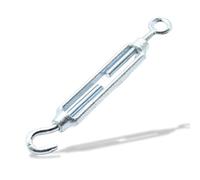 DOJA Barcelona Tensores de Alambre Gancho - ojo M6 Acero Galvanizado PACK 6 - Tensor Cable Ajustable para Cuerda de Tendedero o Toldos Resistente - Carga Max 100 Kg Regulador de Tensión Toldo Vela.