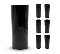 DOJA Barcelona | Vasos de Tubo 30cl | Pack 6 | Vaso Plastico Duro Negro | 154x63x2mm | Vasos Policarbonato | Plastico Duro Reutilizable | para Vasos Desechables, Vasos de Sidra, Coctel…