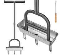 Dolibest Aireador de núcleo de césped, aireador Manual de césped, 3 aireadores de Acero Inoxidable con Bandeja de Almacenamiento de núcleo de Tierra, Herramienta de aireación Manual premontada y
