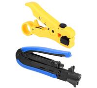 Domary Alicates Pelacables y Engarzadores Coaxiales Multifunción para Redes Domésticas, Ajustables y Ergonómicos, 2 Piezas