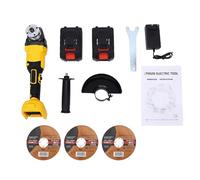 Domary Amoladora Angular Inalámbrica sin Escobillas de 21 V, 125 Mm, 9000 RPM, 3 Velocidades, con 2 Baterías y Protector para Cortar, Pulir y Eliminar óxido en Metal, (con 2 pilas Enchufe europeo