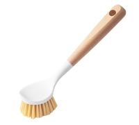 Domary Cepillo para Platos con Largo de Madera, Cerdas Que No Rayan para | Fregadora de Cocina para Fregadero, Utensilios de Cocina, Agarre Ergonómico con Lazo para Colgar, Cerdas Duraderas, Seguras
