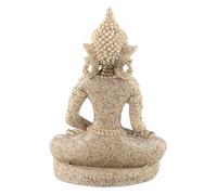 Domary Estatua de Buda Meditando, Estatuilla Tallada de Resina Piedra Arenisca, Decoración del Hogar, Compañero Meditación, Regalo para Adorno Mesa (B Oro)